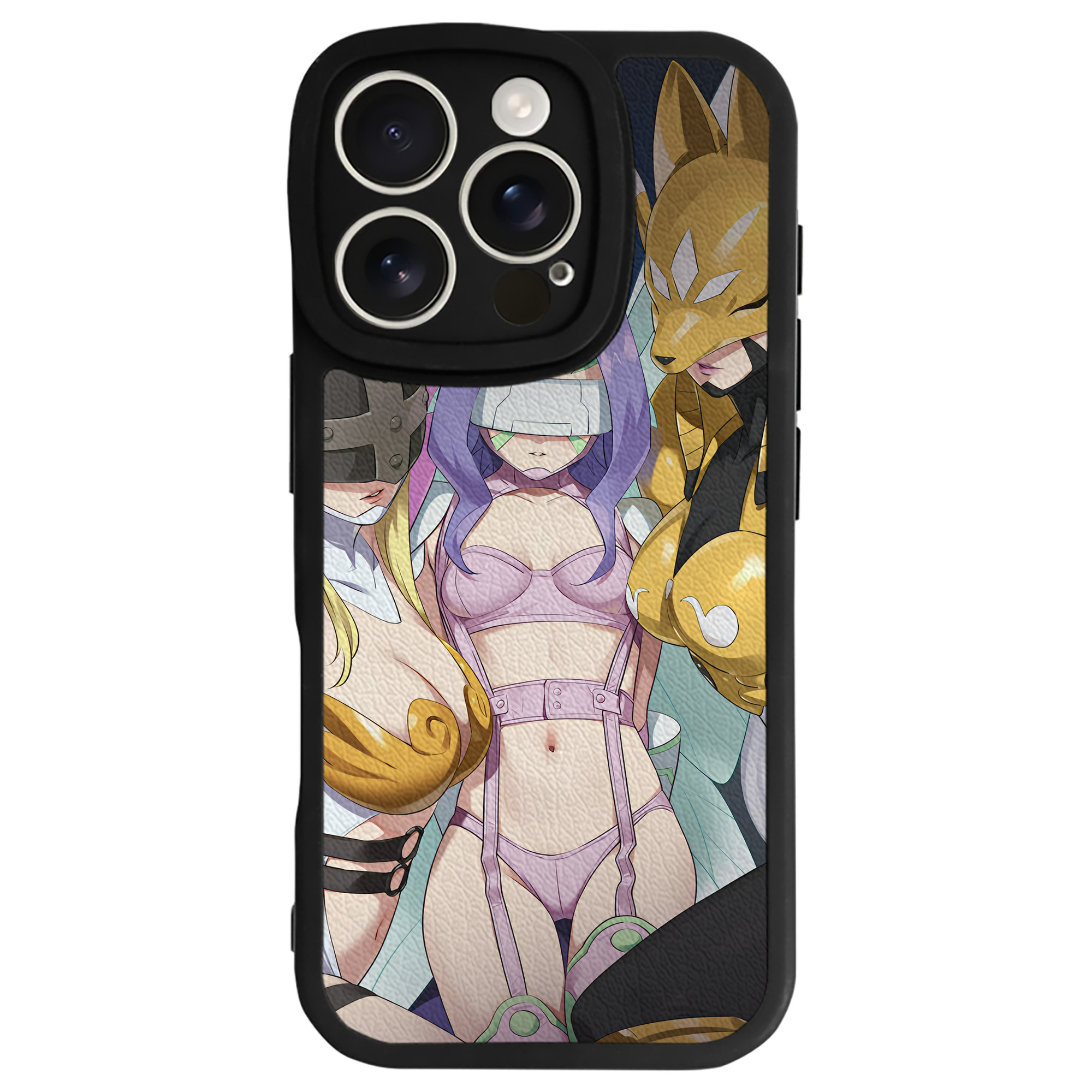 （画像用） Digimon デジタルモンスター/デジモン 【iPhone 16シリーズ対応】シリコンスマホケース（レザー調） 材質：シリコン